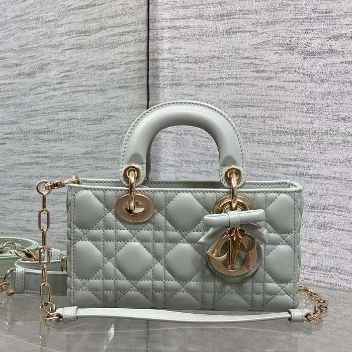 DIOR ラムレザー リボン グリーン 斜め掛けバッグ、ショルダーバッグ、レディーディオール 小 ミニ 19.0x10.5x5.5cm サイズ:19x10.5x5.5cm