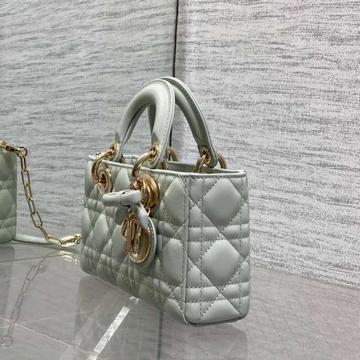 DIOR ラムレザー リボン グリーン 斜め掛けバッグ、ショルダーバッグ、レディーディオール 小 ミニ 19.0x10.5x5.5cm サイズ:19x10.5x5.5cm