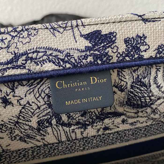 DIOR 刺繍、モノグラム、フラワー ブルー、グレー ハンドバッグ、トートバッグ 中 ヴィンテージ 36.0x27.0x16.0cm サイズ:36x27x16cm
