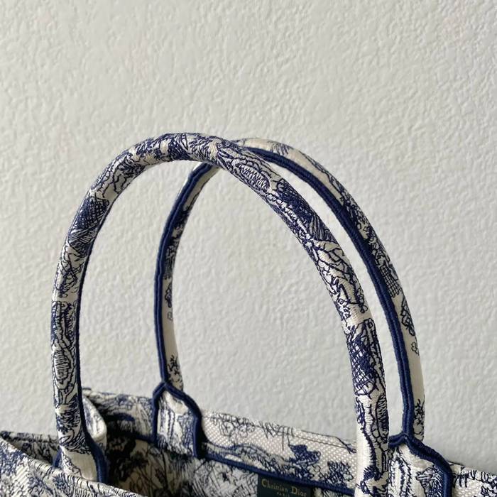 DIOR 刺繍、モノグラム、フラワー ブルー、グレー ハンドバッグ、トートバッグ 中 ヴィンテージ 36.0x27.0x16.0cm サイズ:36x27x16cm