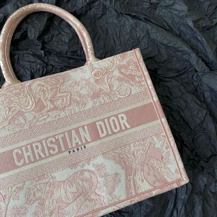 DIOR 8001 刺繍 ピンク ハンドバッグ、トートバッグ 中 ヴィンテージ 36.0x27.0x16.0cm サイズ:36x27x16cm