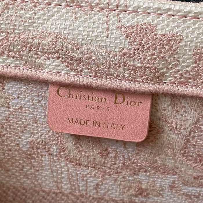 DIOR 8001 刺繍 ピンク ハンドバッグ、トートバッグ 中 ヴィンテージ 36.0x27.0x16.0cm サイズ:36x27x16cm