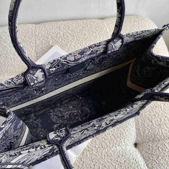 DIOR 8001 刺繍 ブラック、ホワイト ハンドバッグ、トートバッグ 大 ヴィンテージ 41.5x35.0x18.0cm サイズ:41.5x35x18cm