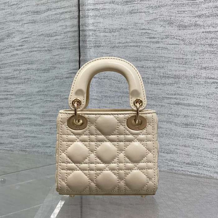 DIOR ラムレザー レター レッド、ゴールド、ベージュ 斜め掛けバッグ、カードケース ミニ 12.0x10.0x5.0cm サイズ:12x10x5cm