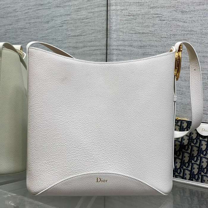 DIOR カーフレザー、レザー レター ホワイト、ゴールド ショルダーバッグ、バケツバッグ 新作 クラシック 26.5x26.0x15.0cm サイズ:26.5x26x15cm