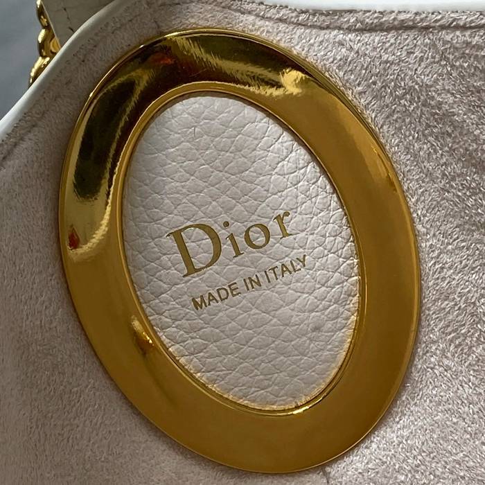 DIOR カーフレザー、レザー レター ホワイト、ゴールド ショルダーバッグ、バケツバッグ 新作 クラシック 26.5x26.0x15.0cm サイズ:26.5x26x15cm