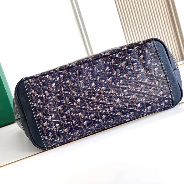 GOYARD 5508 レザー ブルー ショルダーバッグ、トートバッグ、ハンドバッグ サンルイ、レザー、小 サイズ:41/30×25×13cm