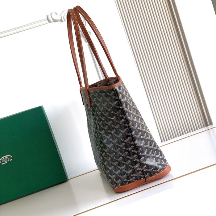 GOYARD 5508 レザー ブラウン ショルダーバッグ、トートバッグ、ハンドバッグ サンルイ、レザー、小 サイズ:41/30×25×13cm