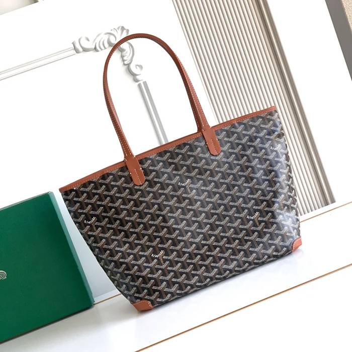 GOYARD 5508 レザー ブラウン ショルダーバッグ、トートバッグ、ハンドバッグ サンルイ、レザー、小 サイズ:41/30×25×13cm