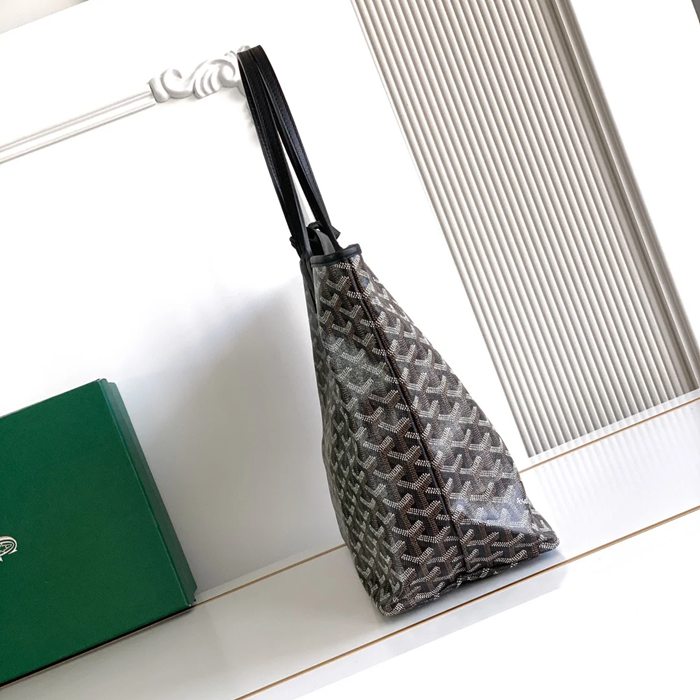 GOYARD 6603 キャンバス、レザー ブラック ショルダーバッグ、ハンドバッグ サンルイ、ゴヤルディン、キャンバス 34x28x15cm サイズ:34x28x15cm