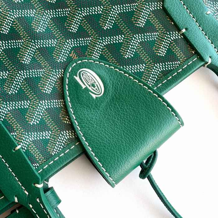 GOYARD 6603 キャンバス、レザー グリーン ショルダーバッグ、ハンドバッグ サンルイ、ゴヤルディン、キャンバス 34x28x15cm サイズ:34x28x15cm