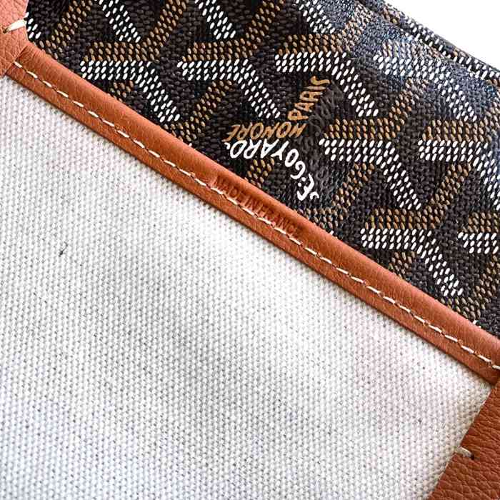 GOYARD 6603 キャンバス、レザー ブラウン ショルダーバッグ、ハンドバッグ サンルイ、ゴヤルディン、キャンバス 34x28x15cm サイズ:34x28x15cm