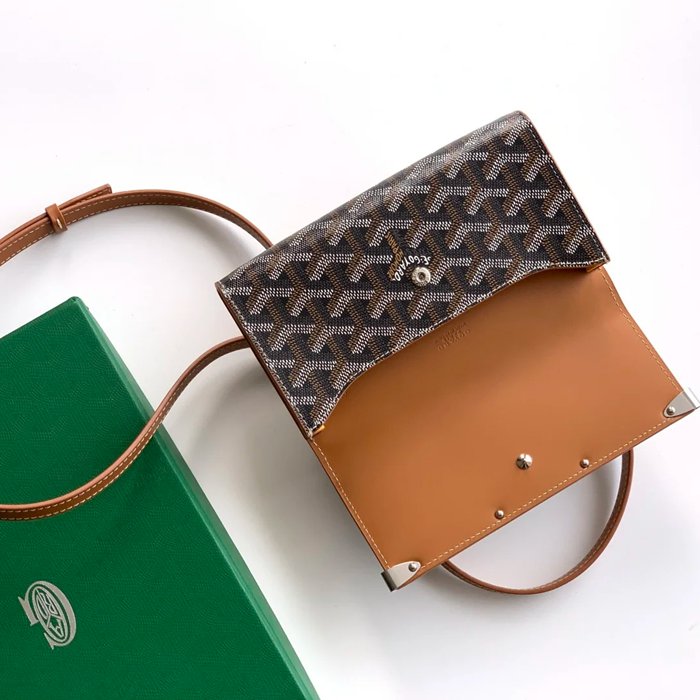 GOYARD 6112 レザー 斜め掛けバッグ、ハンドバッグ、木製バッグ モンテカルロ、木製、レザー サイズ:9X3.3X10cm