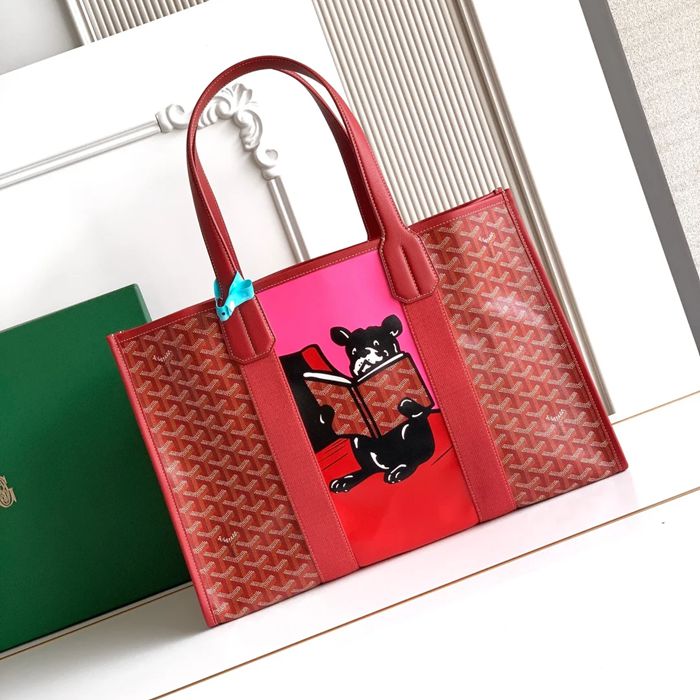 GOYARD 020220 キャンバス レッド ショルダーバッグ、ハンドバッグ、トートバッグ キャンバス 45x32x15cm サイズ:45x32x15cm