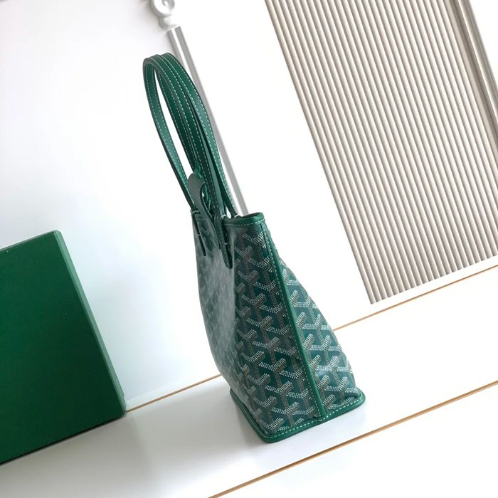 GOYARD S5503 キャンバス、レザー グリーン ショルダーバッグ、ミニバッグ、ハンドバッグ キャンバス、レザー、ミニ 20x20x10cm サイズ:20x20x10cm
