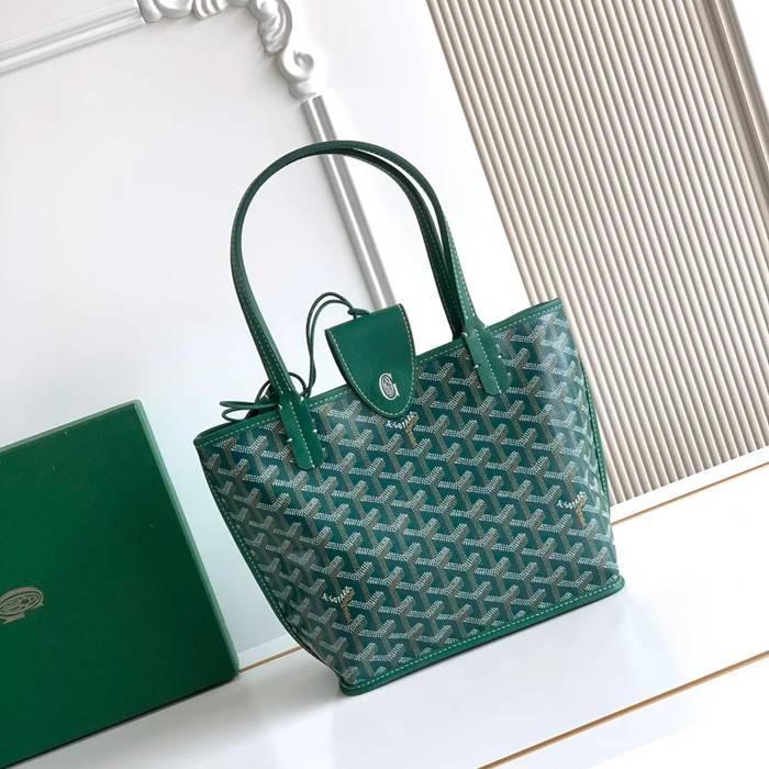 GOYARD S5503 キャンバス、レザー グリーン ショルダーバッグ、ミニバッグ、ハンドバッグ キャンバス、レザー、ミニ 20x20x10cm サイズ:20x20x10cm