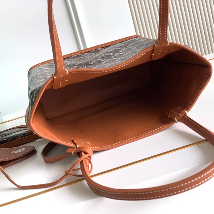 GOYARD S5503 キャンバス、レザー ブラウン ショルダーバッグ、ミニバッグ、ハンドバッグ キャンバス、レザー、ミニ 20x20x10cm サイズ:20x20x10cm