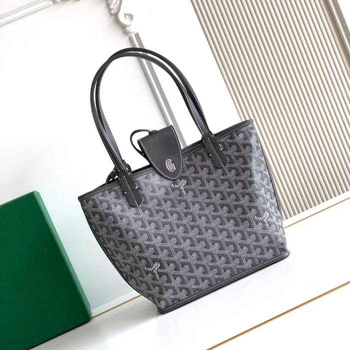 GOYARD S5503 キャンバス、レザー グレー ショルダーバッグ、ミニバッグ、ハンドバッグ キャンバス、レザー、ミニ 20x20x10cm サイズ:20x20x10cm