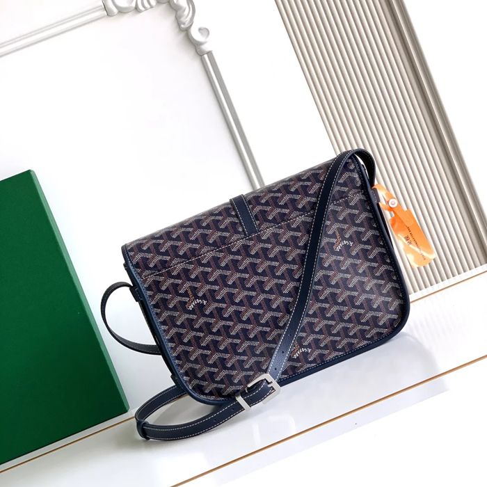 GOYARD 020183 キャンバス ブルー 斜め掛けバッグ、ハンドバッグ キャンバス、中 29x23cm サイズ:29x23cm