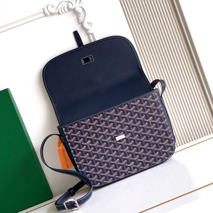 GOYARD 020183 キャンバス ブルー 斜め掛けバッグ、ハンドバッグ キャンバス、中 29x23cm サイズ:29x23cm