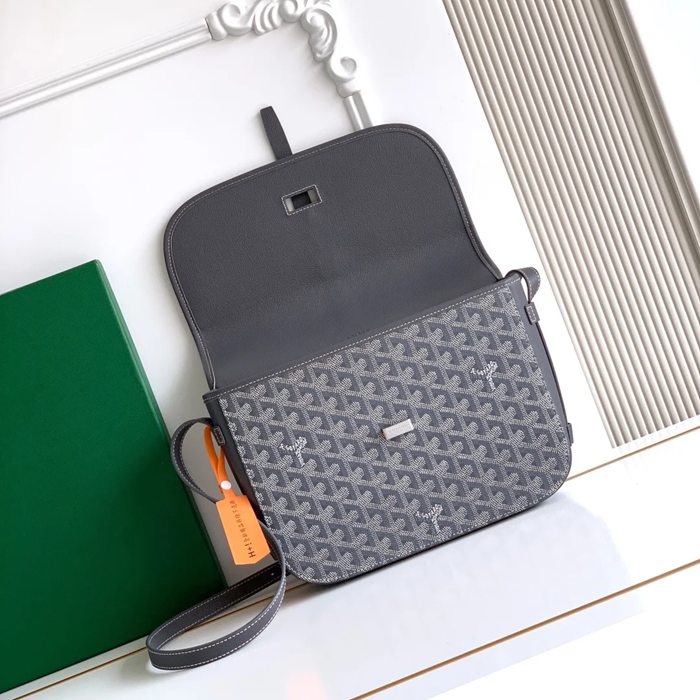GOYARD 020183 キャンバス グレー 斜め掛けバッグ、ハンドバッグ キャンバス、中 29x23cm サイズ:29x23cm