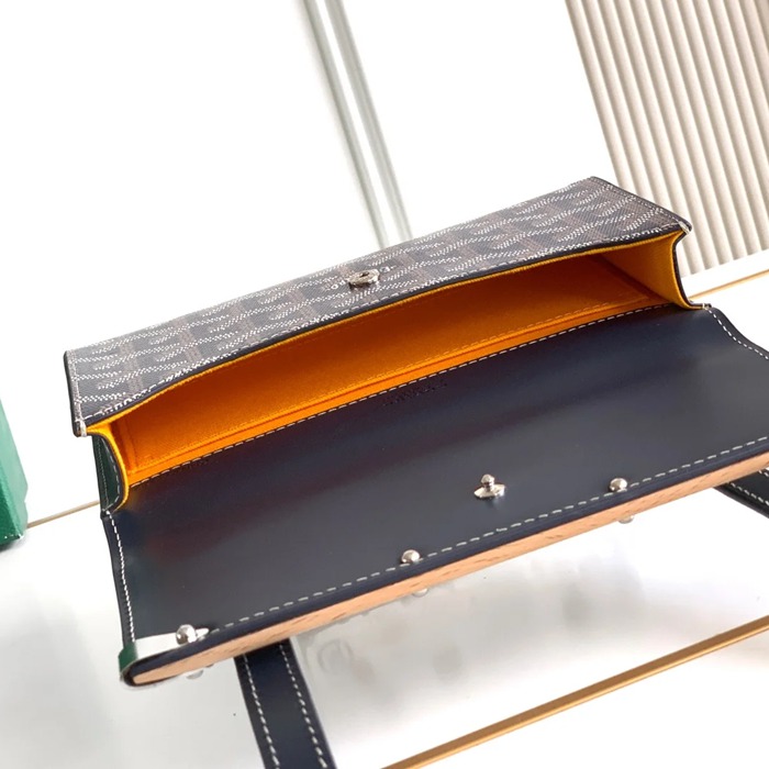 GOYARD 6112 キャンバス、レザー イエロー ハンドバッグ、木製バッグ、ミニバッグ モンテカルロ、キャンバス、木製 サイズ:9X3.3X10cm