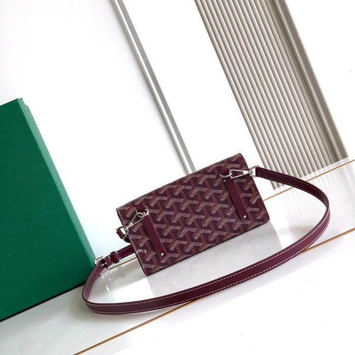GOYARD 6112 キャンバス、レザー イエロー ハンドバッグ、木製バッグ、ミニバッグ モンテカルロ、キャンバス、木製 サイズ:9X3.3X10cm