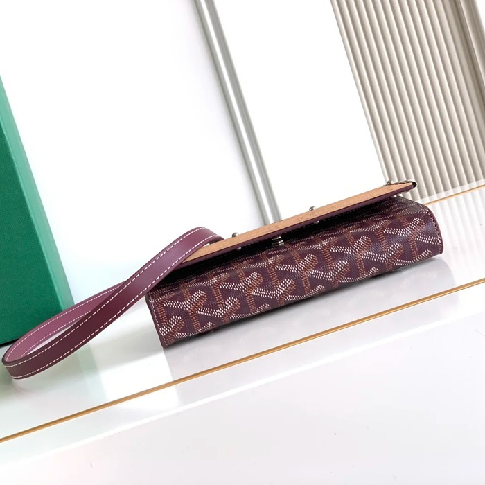 GOYARD 6112 キャンバス、レザー イエロー ハンドバッグ、木製バッグ、ミニバッグ モンテカルロ、キャンバス、木製 サイズ:9X3.3X10cm