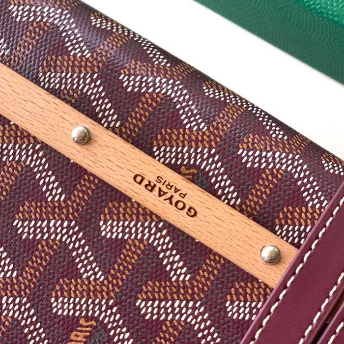 GOYARD 6112 キャンバス、レザー イエロー ハンドバッグ、木製バッグ、ミニバッグ モンテカルロ、キャンバス、木製 サイズ:9X3.3X10cm