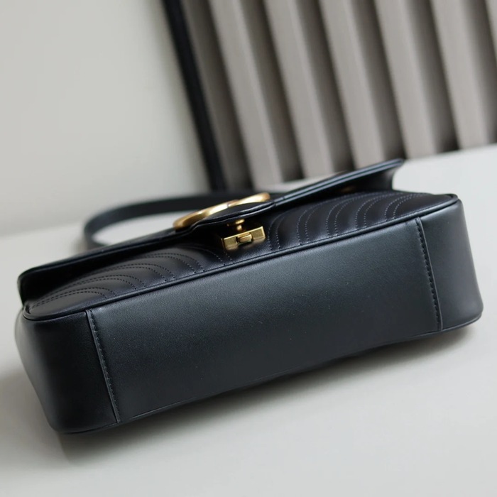 GUCCI 443497 カーフレザー チェーンバッグ GG、マルモント 26x15cm サイズ:26x15cm