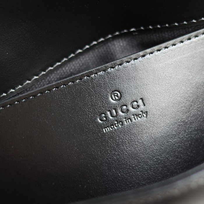 GUCCI 446744 レザー ブラック ショルダーバッグ、ハンドバッグ、ハンドバッグ GG、マルモント 22cm サイズ:23x14x6cm