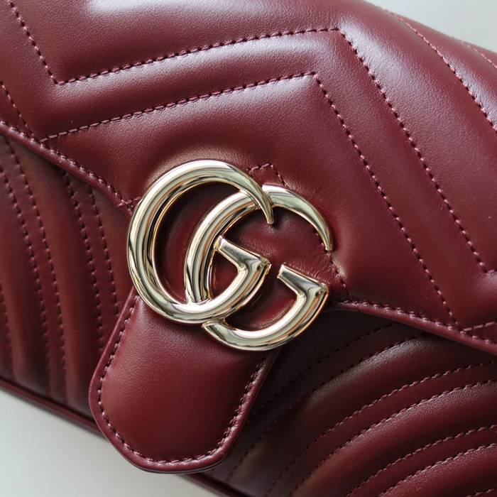 GUCCI 446744 ゴールド ハンドバッグ GG、マルモント 23x14cm サイズ:23x14cm