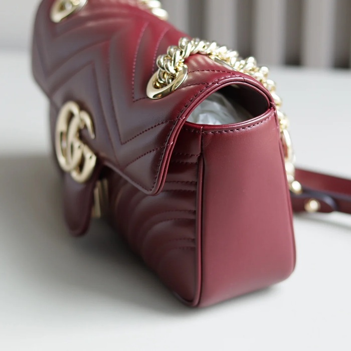 GUCCI 446744 ゴールド ハンドバッグ GG、マルモント 23x14cm サイズ:23x14cm