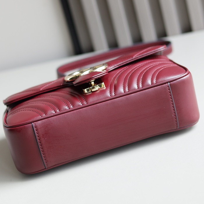 GUCCI 446744 ゴールド ハンドバッグ GG、マルモント 23x14cm サイズ:23x14cm