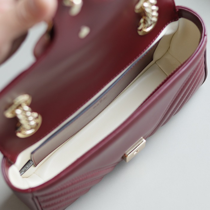 GUCCI 446744 ゴールド ハンドバッグ GG、マルモント 23x14cm サイズ:23x14cm