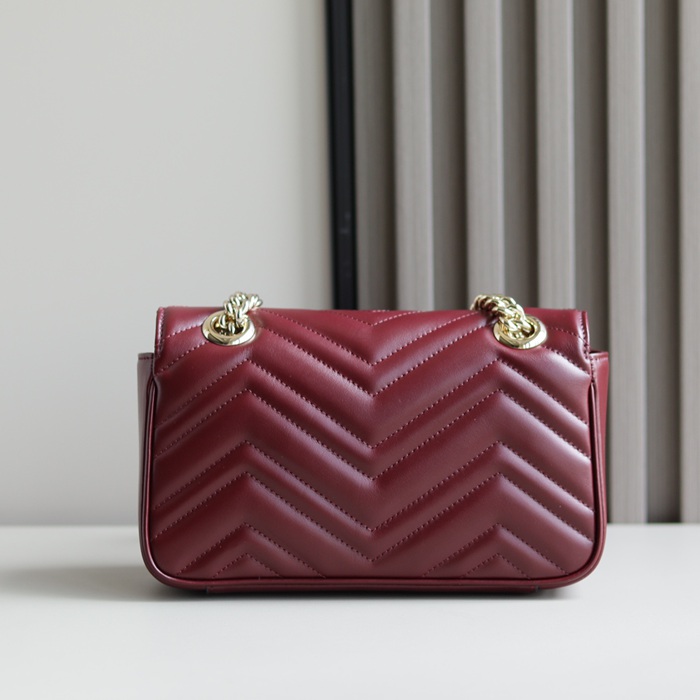 GUCCI 446744 ゴールド ハンドバッグ GG、マルモント 23x14cm サイズ:23x14cm