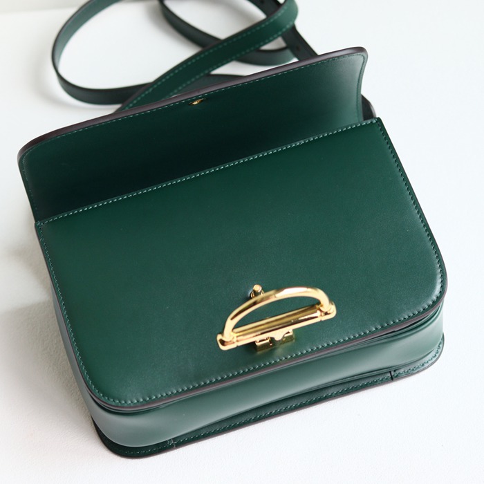 GUCCI 846705 レザー グリーン、ゴールド ショルダーバッグ 馬銜、クラシック 22cm サイズ:22.5x14x8cm