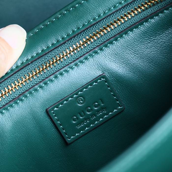 GUCCI 846705 レザー グリーン、ゴールド ショルダーバッグ 馬銜、クラシック 22cm サイズ:22.5x14x8cm