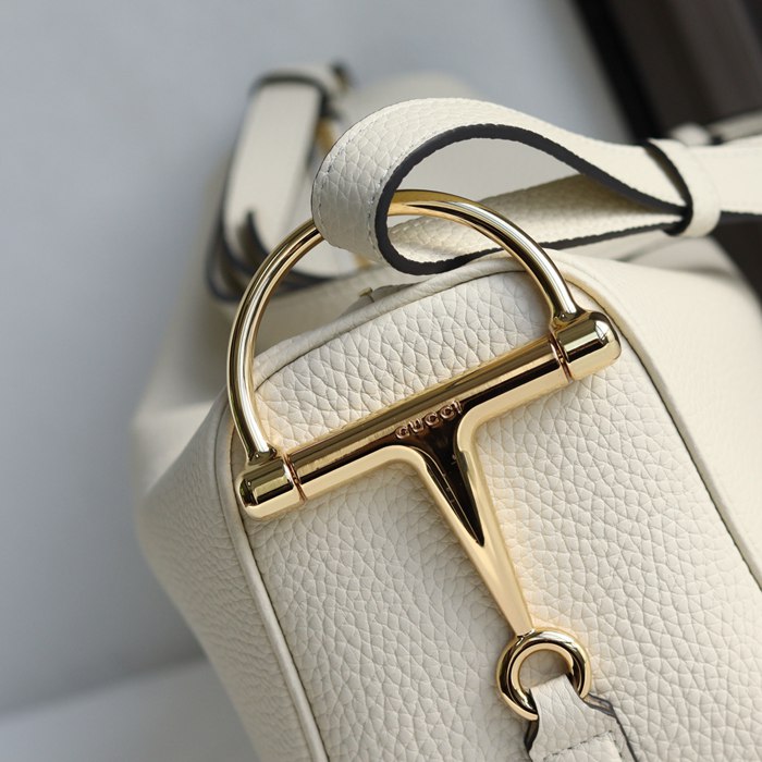 GUCCI 860787 カーフレザー、レザー ホワイト ショルダーバッグ 馬銜 32x17x12cm サイズ:32x17x12cm