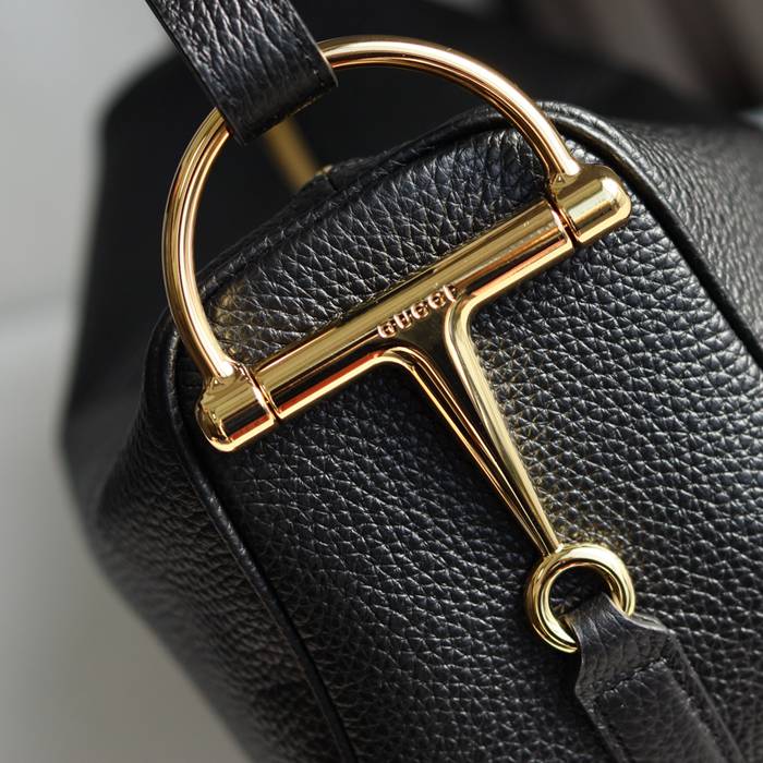 GUCCI 860787 カーフレザー、レザー ブラック ショルダーバッグ 馬銜 32x17x12cm サイズ:32x17x12cm