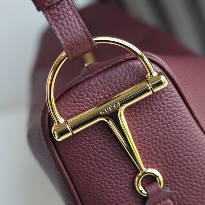 GUCCI 860787 カーフレザー、レザー レッド ショルダーバッグ 馬銜 32x17x12cm サイズ:32x17x12cm