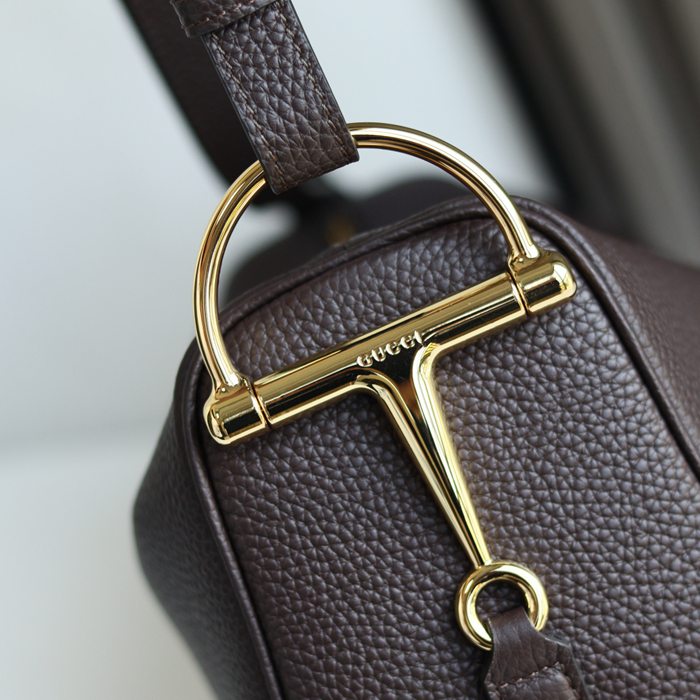 GUCCI 860787 カーフレザー、レザー ブラウン ショルダーバッグ 馬銜 32x17x12cm サイズ:32x17x12cm