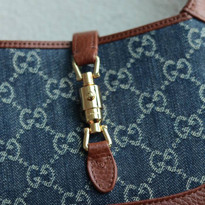GUCCI 637092 デニム 脇下バッグ 限定 19cm サイズ:19x13x3cm