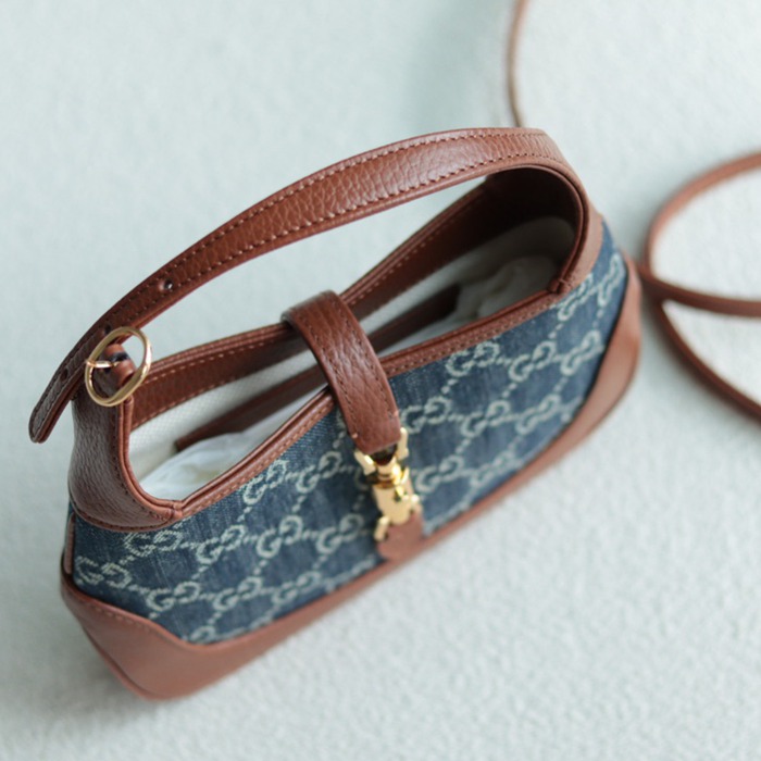 GUCCI 637092 デニム 脇下バッグ 限定 19cm サイズ:19x13x3cm