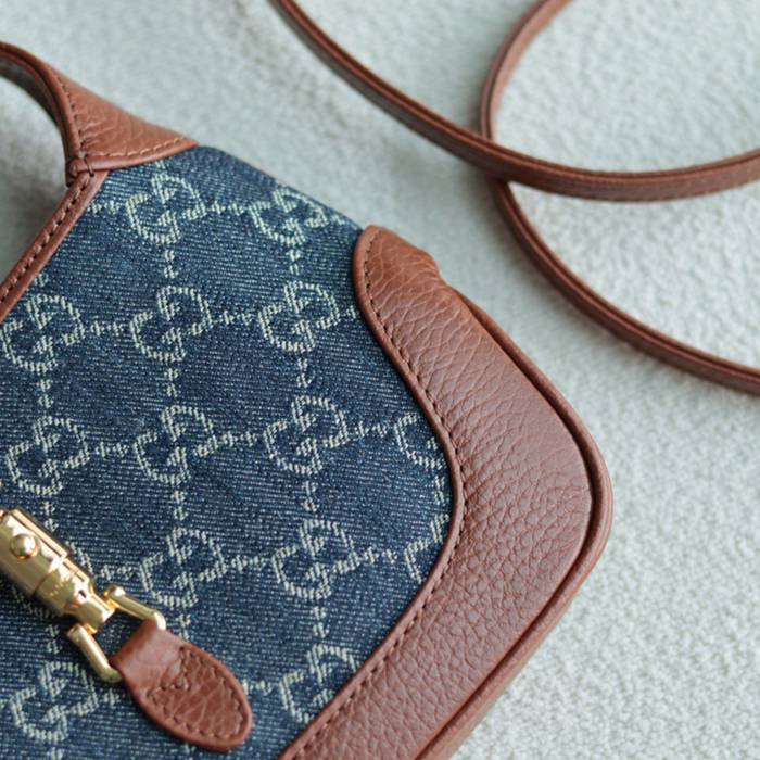GUCCI 637092 デニム 脇下バッグ 限定 19cm サイズ:19x13x3cm