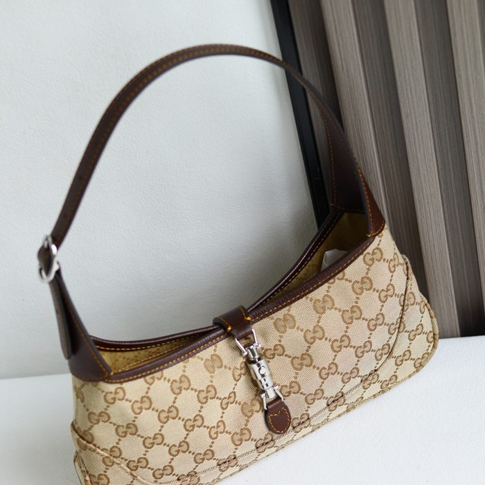 GUCCI 863137 GGキャンバス、キャンバス ブラック、ブラウン、ベージュ 脇下バッグ GG、クラシック、新作 27x13cm サイズ:27x13cm