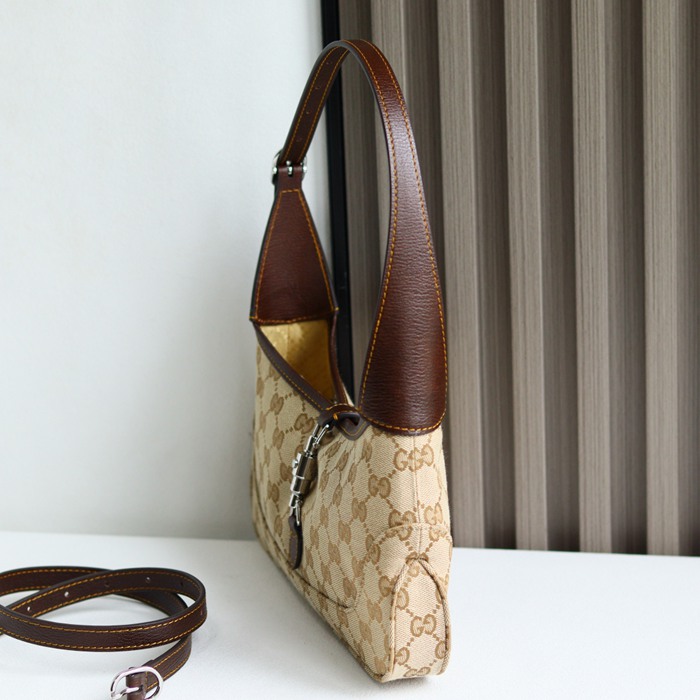 GUCCI 863137 GGキャンバス、キャンバス ブラック、ブラウン、ベージュ 脇下バッグ GG、クラシック、新作 27x13cm サイズ:27x13cm