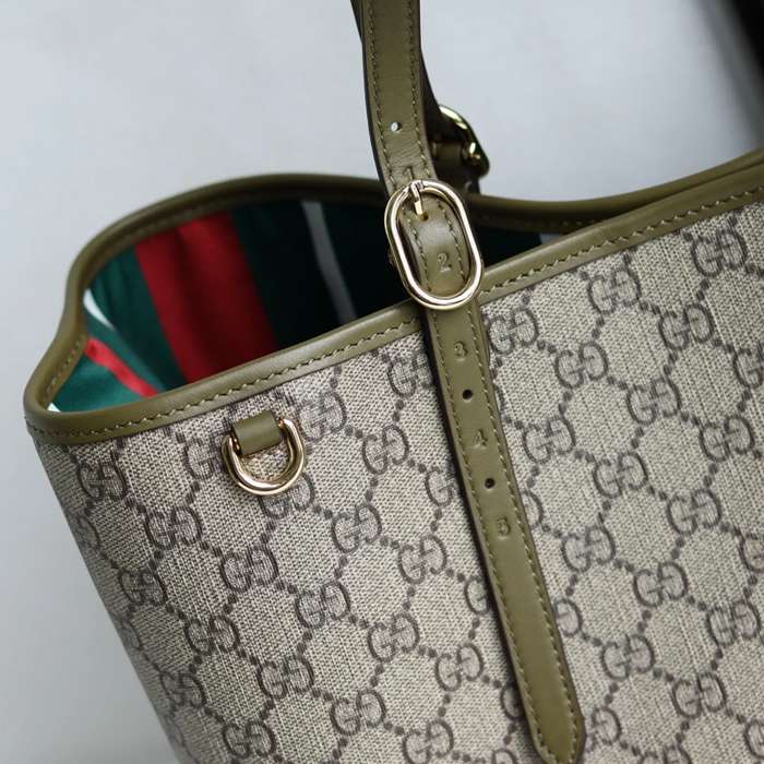GUCCI 815213 レザー ホワイト、ベージュ トートバッグ GG、新作 38x25x15cm サイズ:38x25x15cm