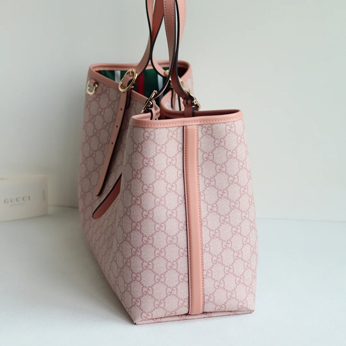 GUCCI 815213 レザー ホワイト、ピンク、ベージュ トートバッグ GG、新作 38x25x15cm サイズ:38x25x15cm