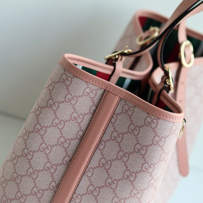 GUCCI 815213 レザー ホワイト、ピンク、ベージュ トートバッグ GG、新作 38x25x15cm サイズ:38x25x15cm